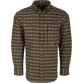 Drake Autumn Brushed Twill Plaid Button-Down Long Sleeve Shirt