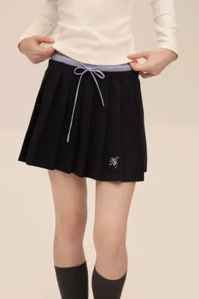 Drawstring Pleated High Waist Skirt