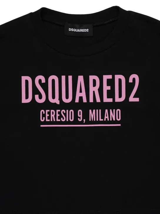 Dsquared2   Logo rubberized cotton cropped t-shirt 