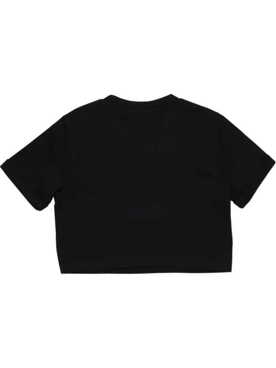 Dsquared2   Logo rubberized cotton cropped t-shirt 