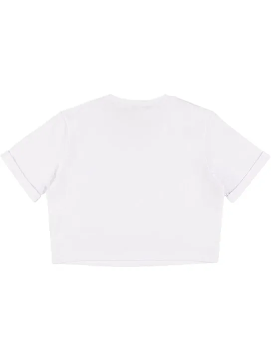 Dsquared2   Logo rubberized cotton cropped t-shirt 