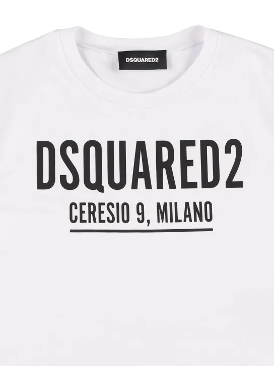 Dsquared2   Logo rubberized cotton cropped t-shirt 