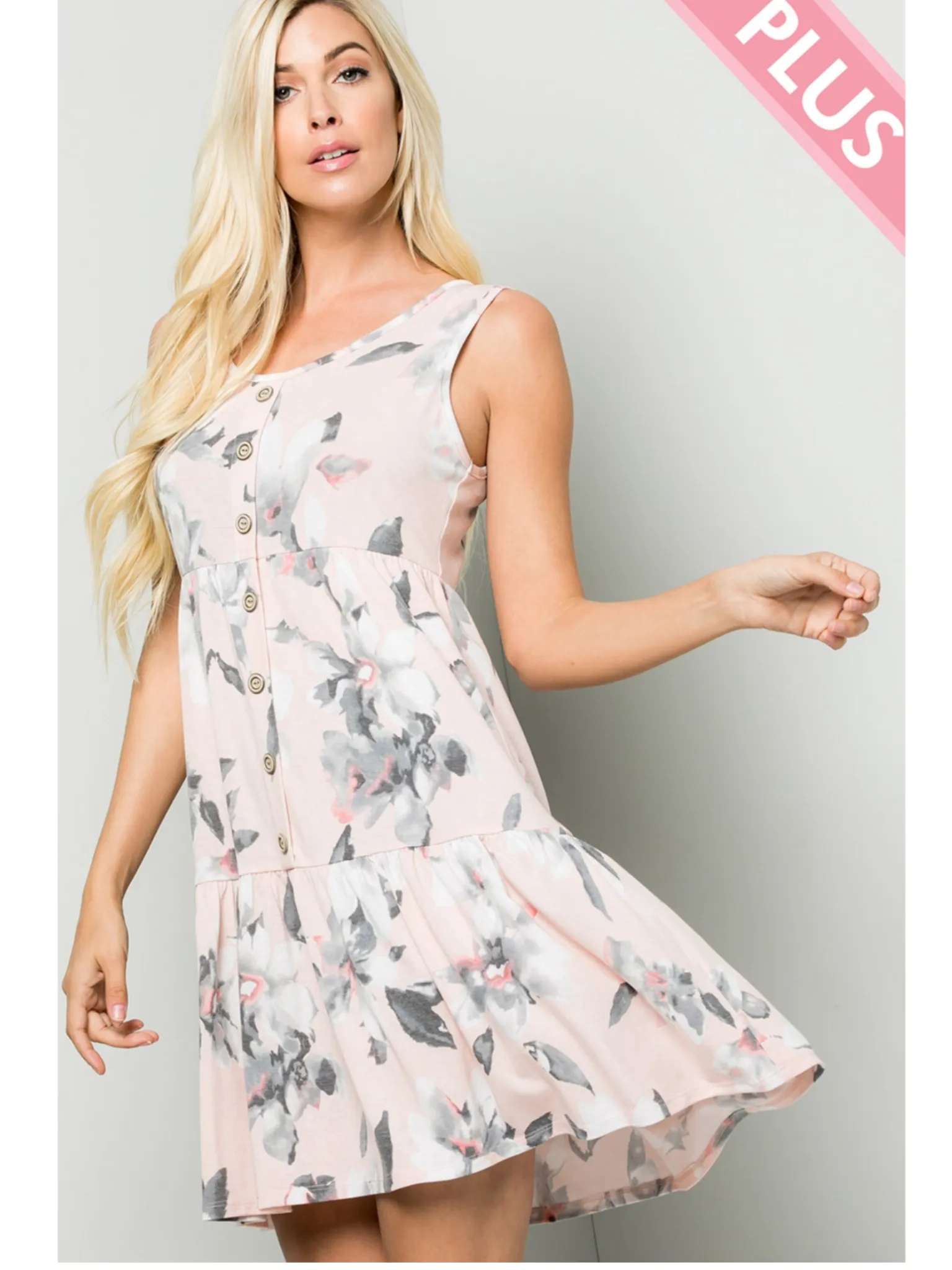 Floral Swing Dress - Blush