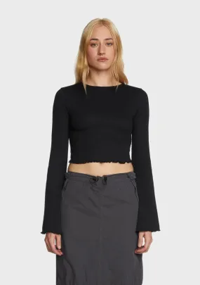 Flute Long Sleeve Crop Top