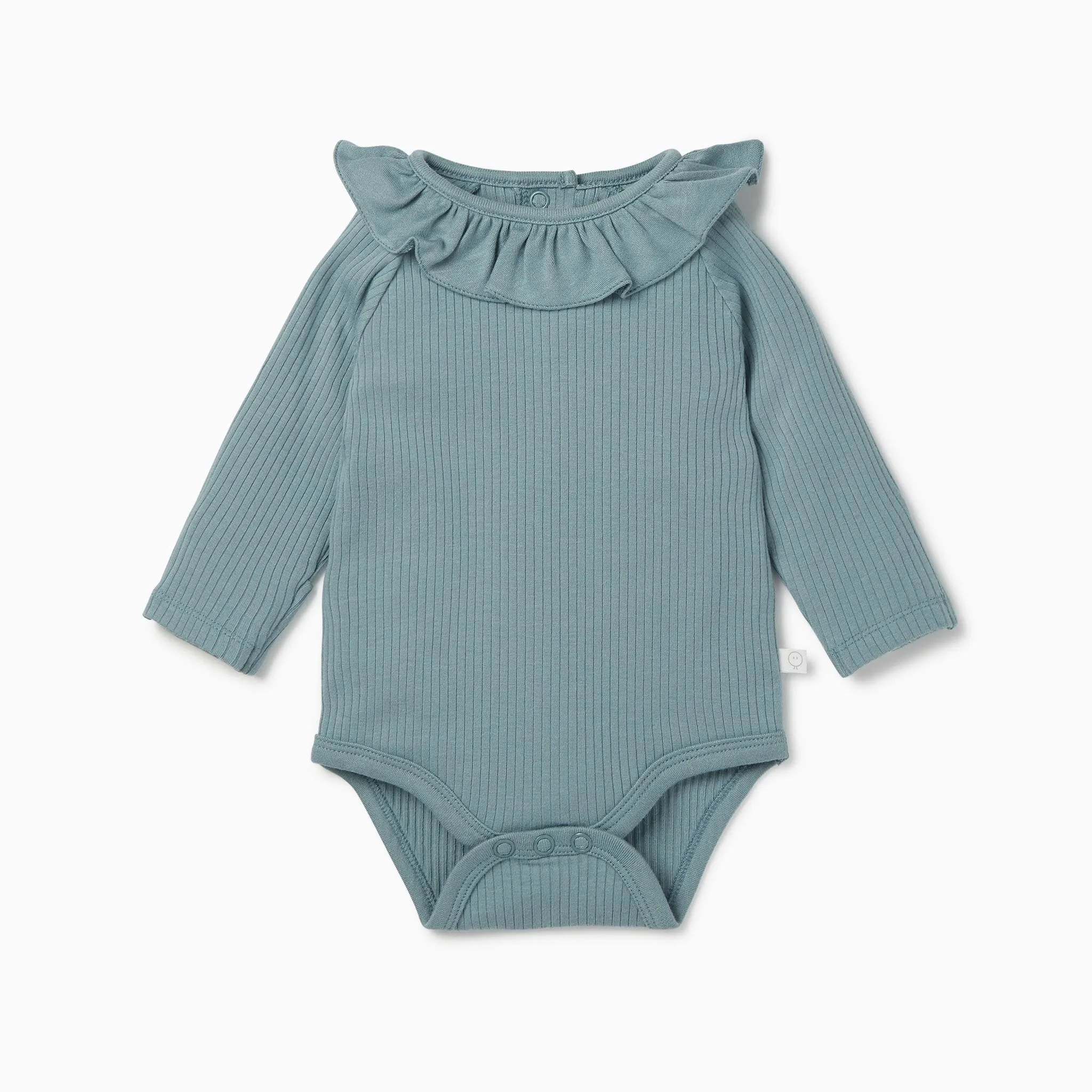 Frilled Collar Ribbed Bodysuit