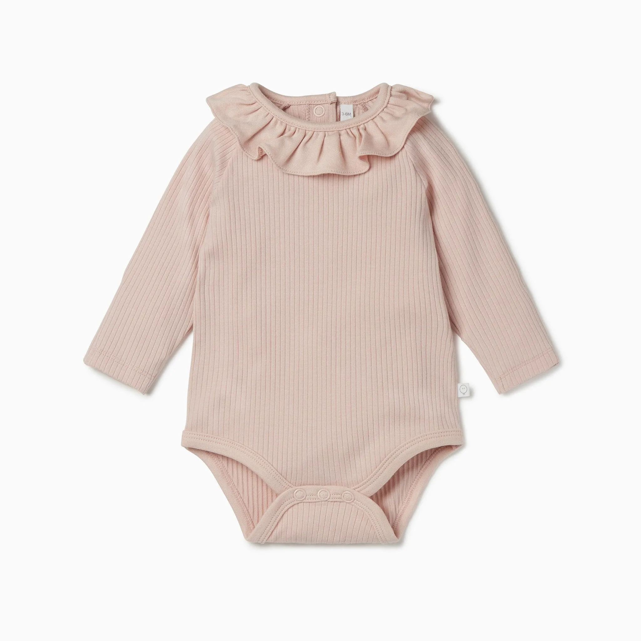 Frilled Collar Ribbed Bodysuit