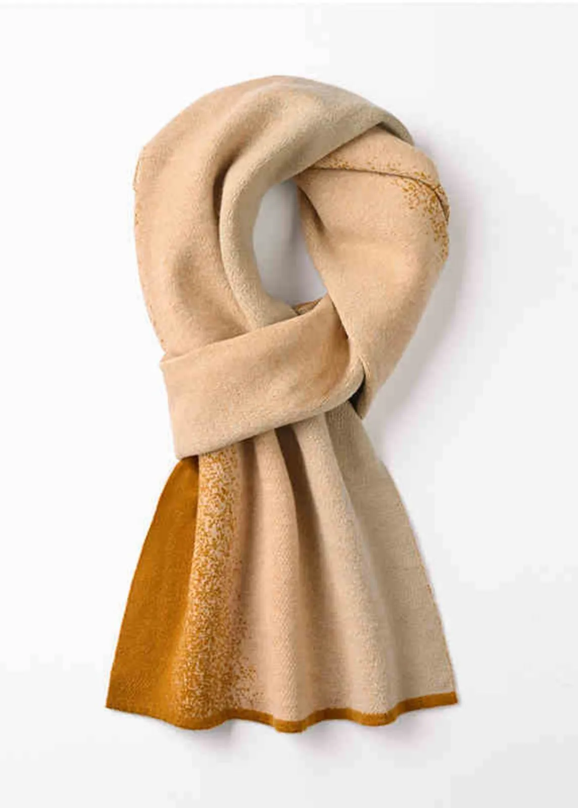 Fuzzy Gold Ombré Wool Scarf