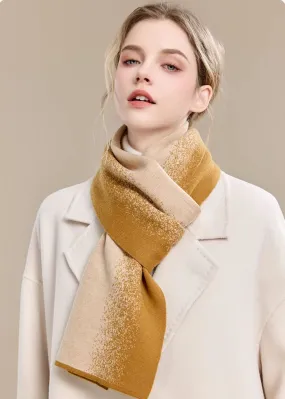 Fuzzy Gold Ombré Wool Scarf