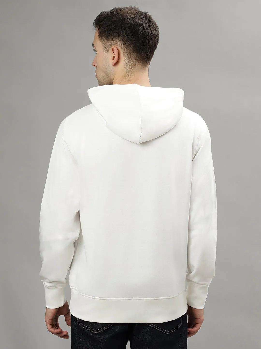 Gant Men Off White Solid Hooded Long Sleeves Sweatshirts