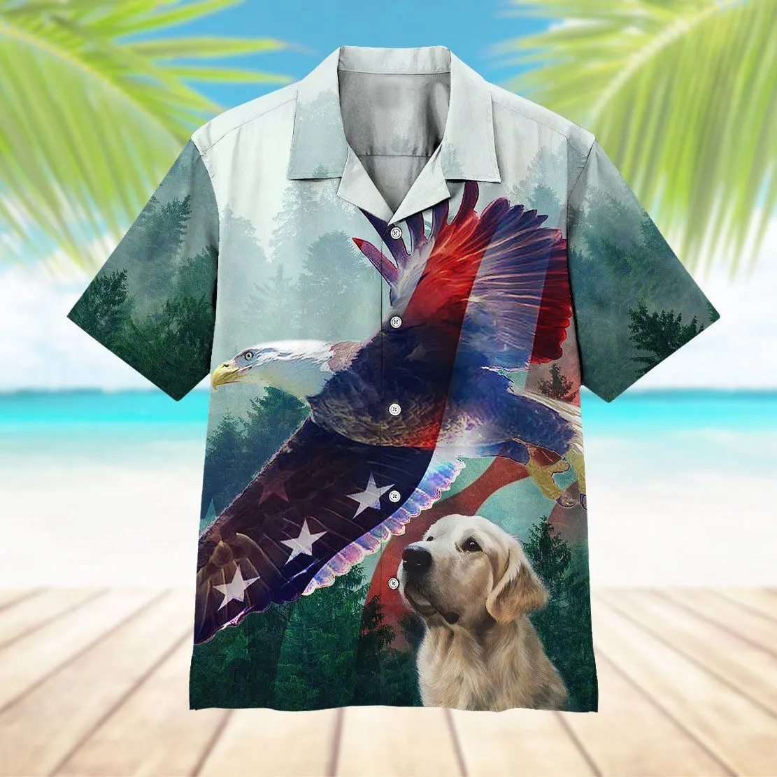 Gearhuman 3D American Eagle And Dog Hawaii Shirt