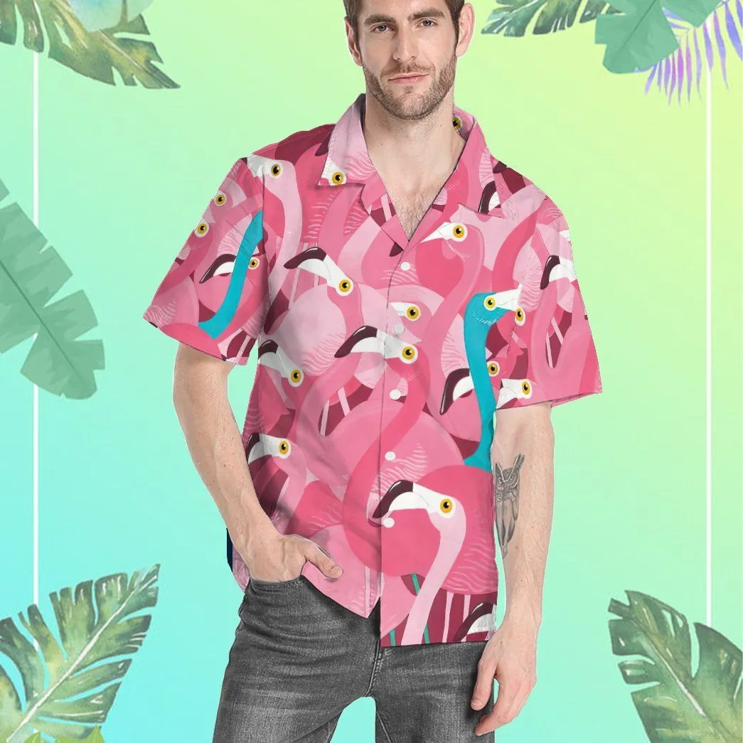 Gearhuman 3D Flamingo Hawaii Shirt