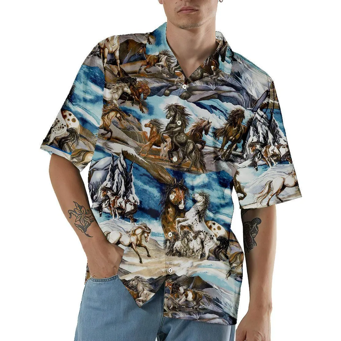 Gearhuman 3D Horse Hawaii Shirt