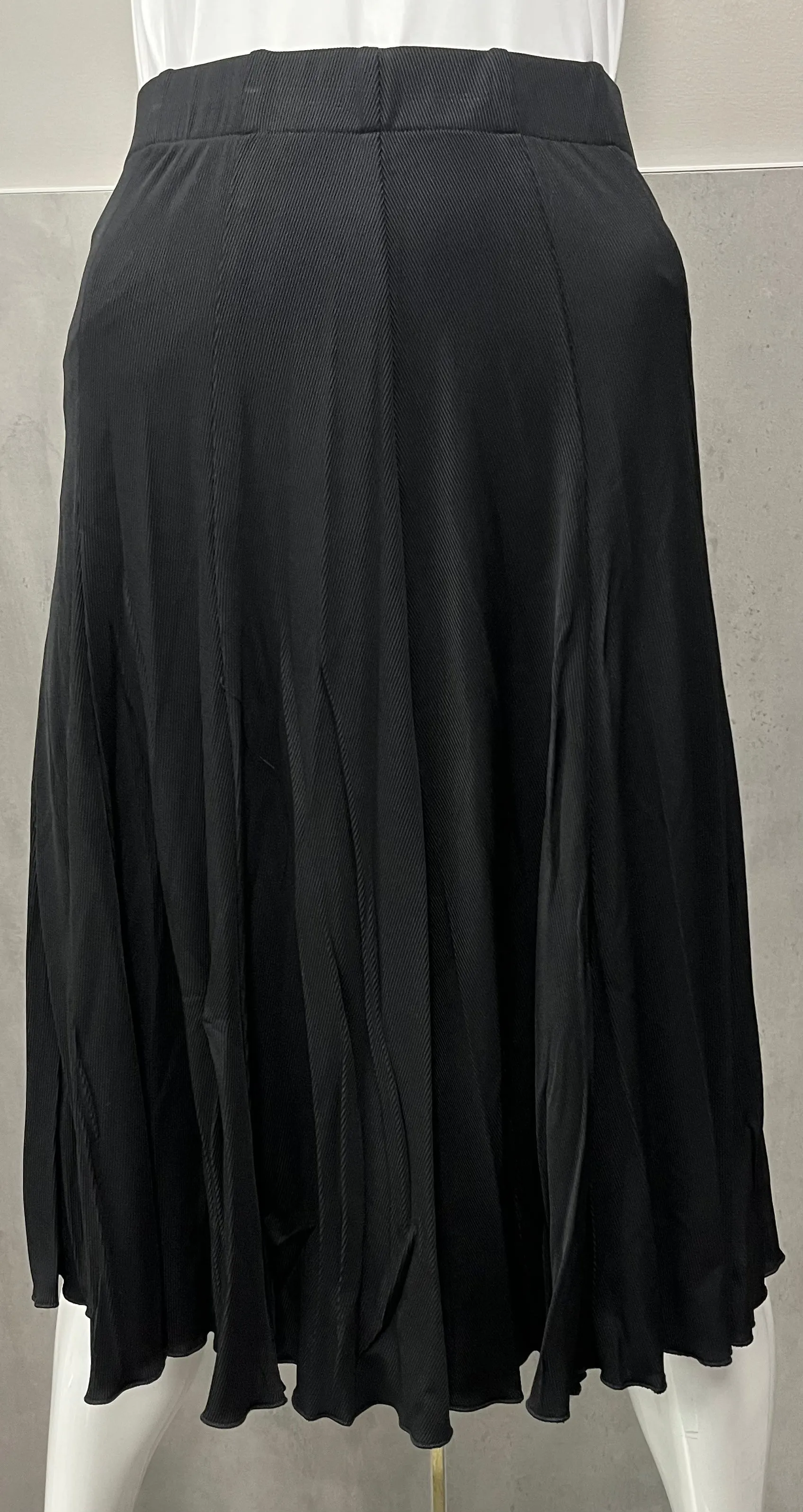 GINGER RIBBED MESSY PLEATED SKIRT 27" BLACK