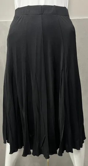 GINGER RIBBED MESSY PLEATED SKIRT 27" BLACK