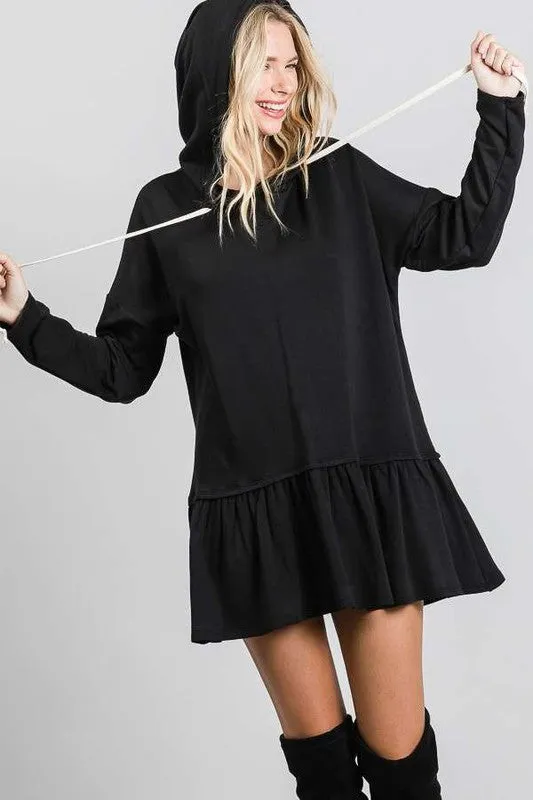 GIRLY PEPLUM HOODIE TUNIC