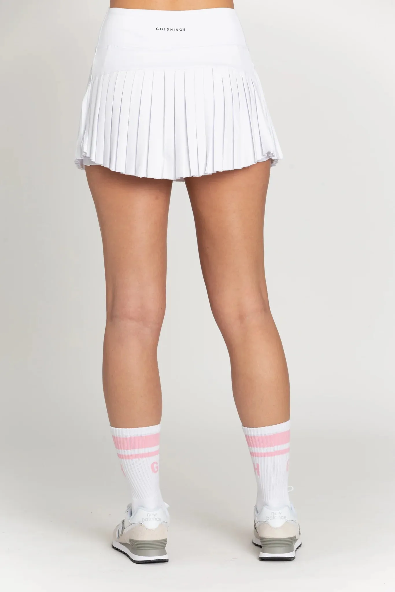 Gold Hinge Pleated Tennis Skirt Off White