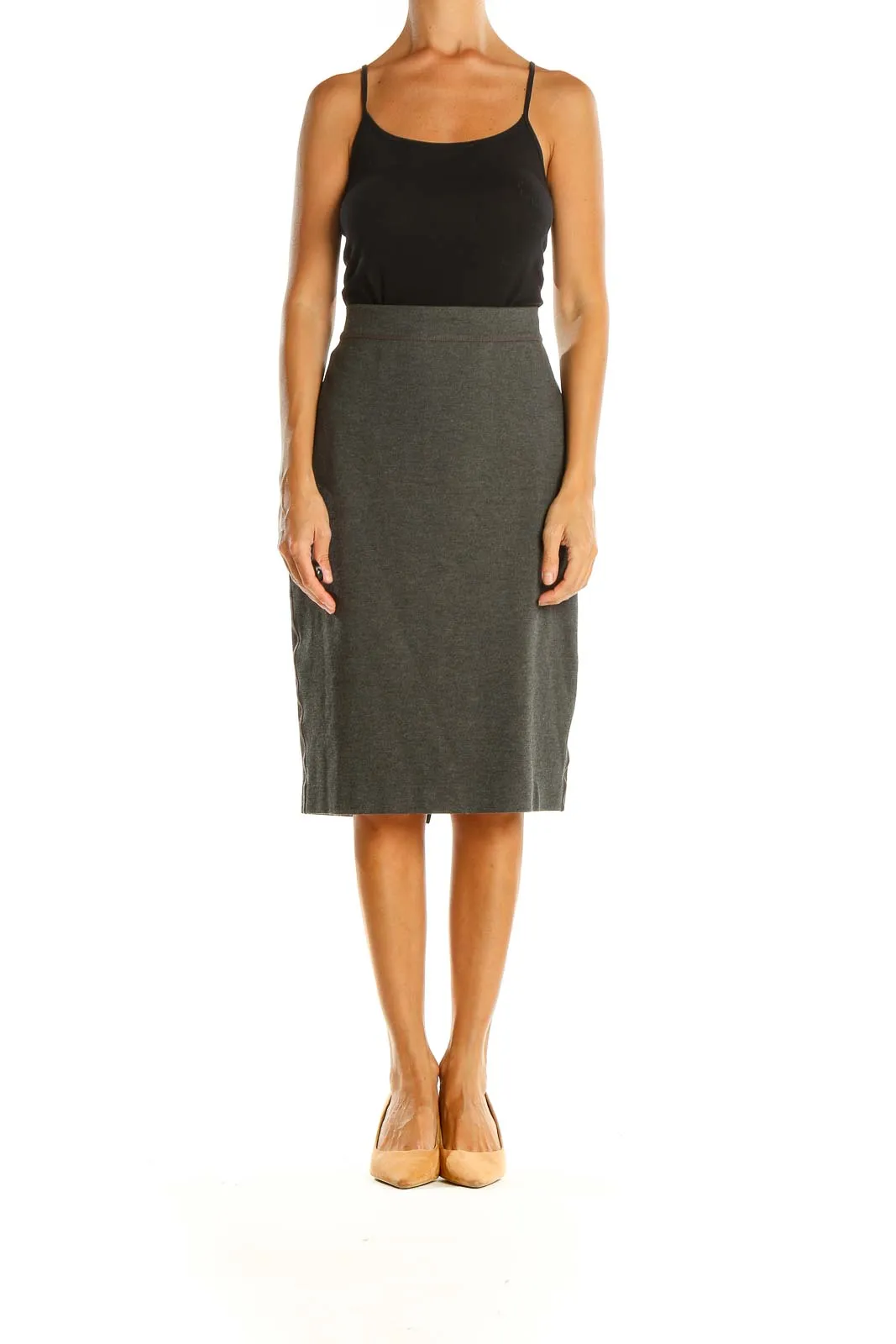 Gray Classic Pencil Skirt