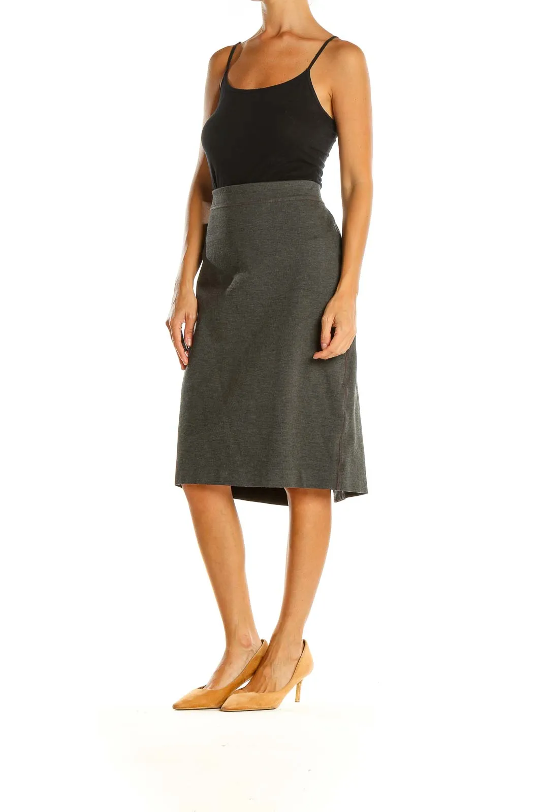 Gray Classic Pencil Skirt