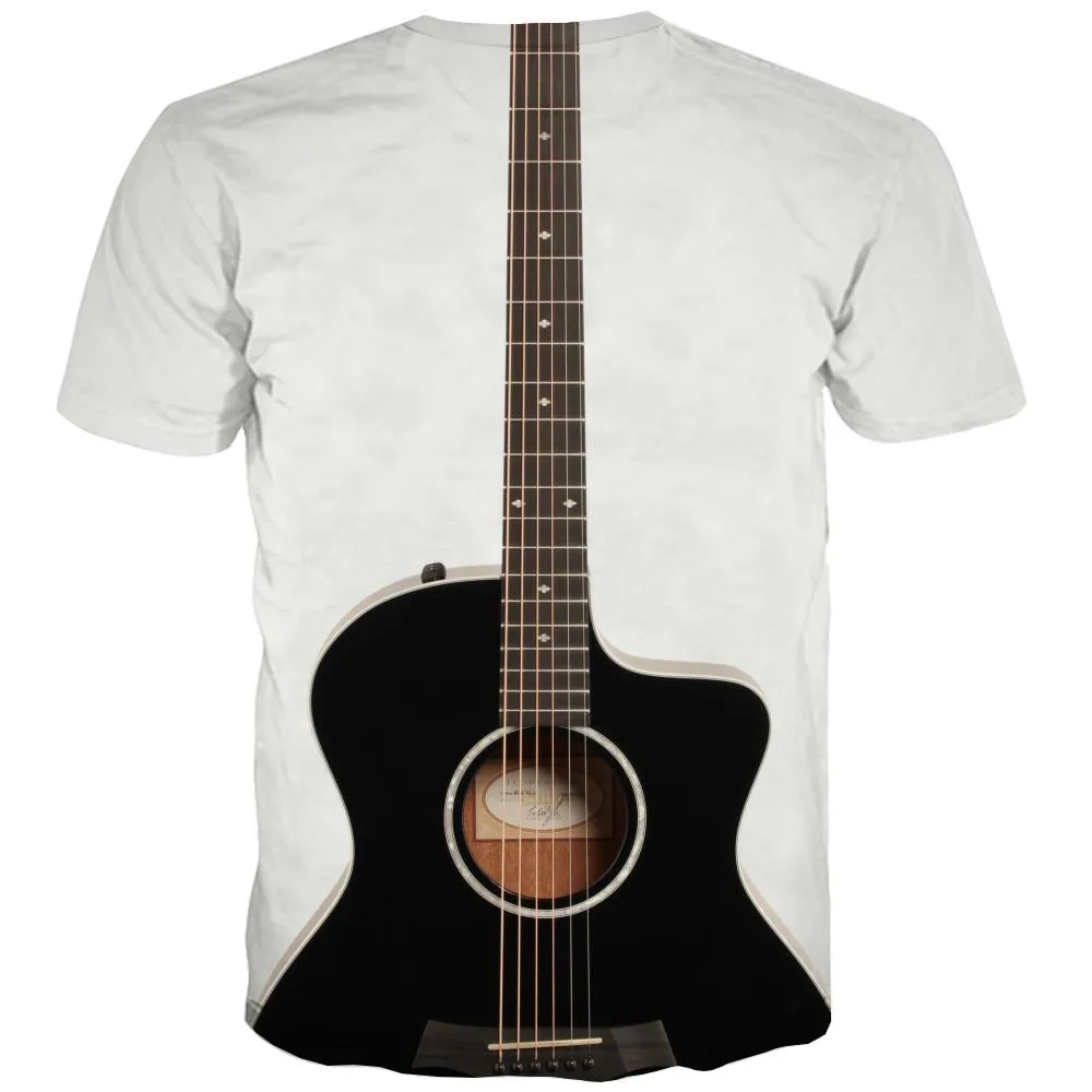 Guitar T-shirt Men Music Tshirts Casual Wooden T-shirts 3d Metal T shirts Funny