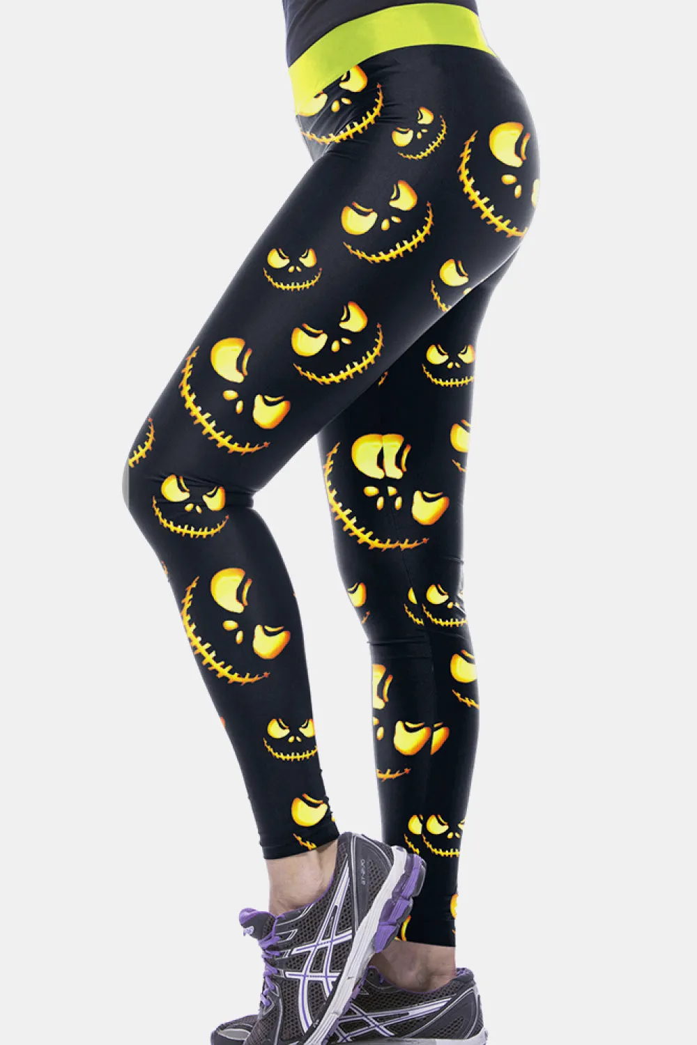 Halloween Printed Elastic Waistband Leggings