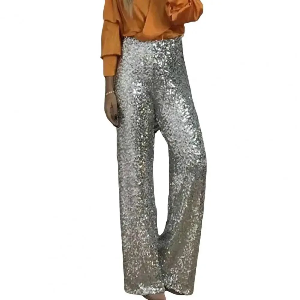 High Waist Flared Sequin Pants