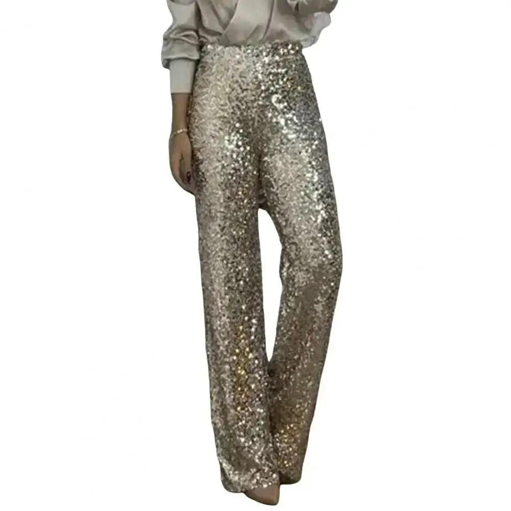 High Waist Flared Sequin Pants