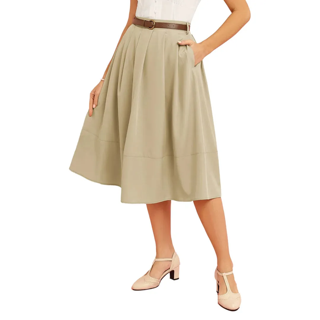 High Waist Knee Length Skirt