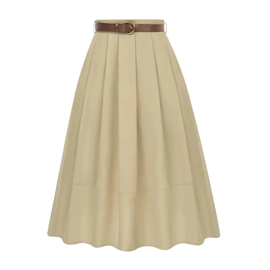 High Waist Knee Length Skirt