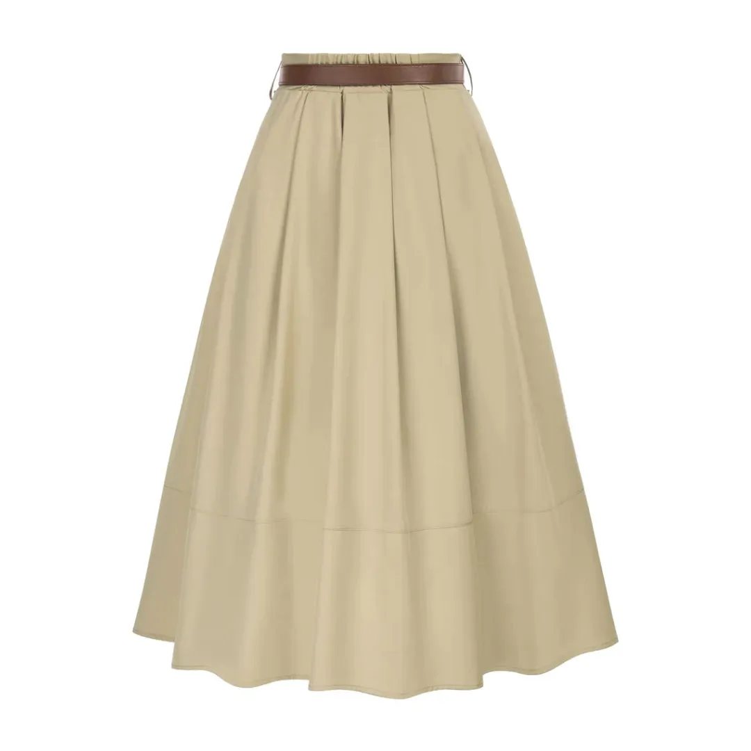 High Waist Knee Length Skirt