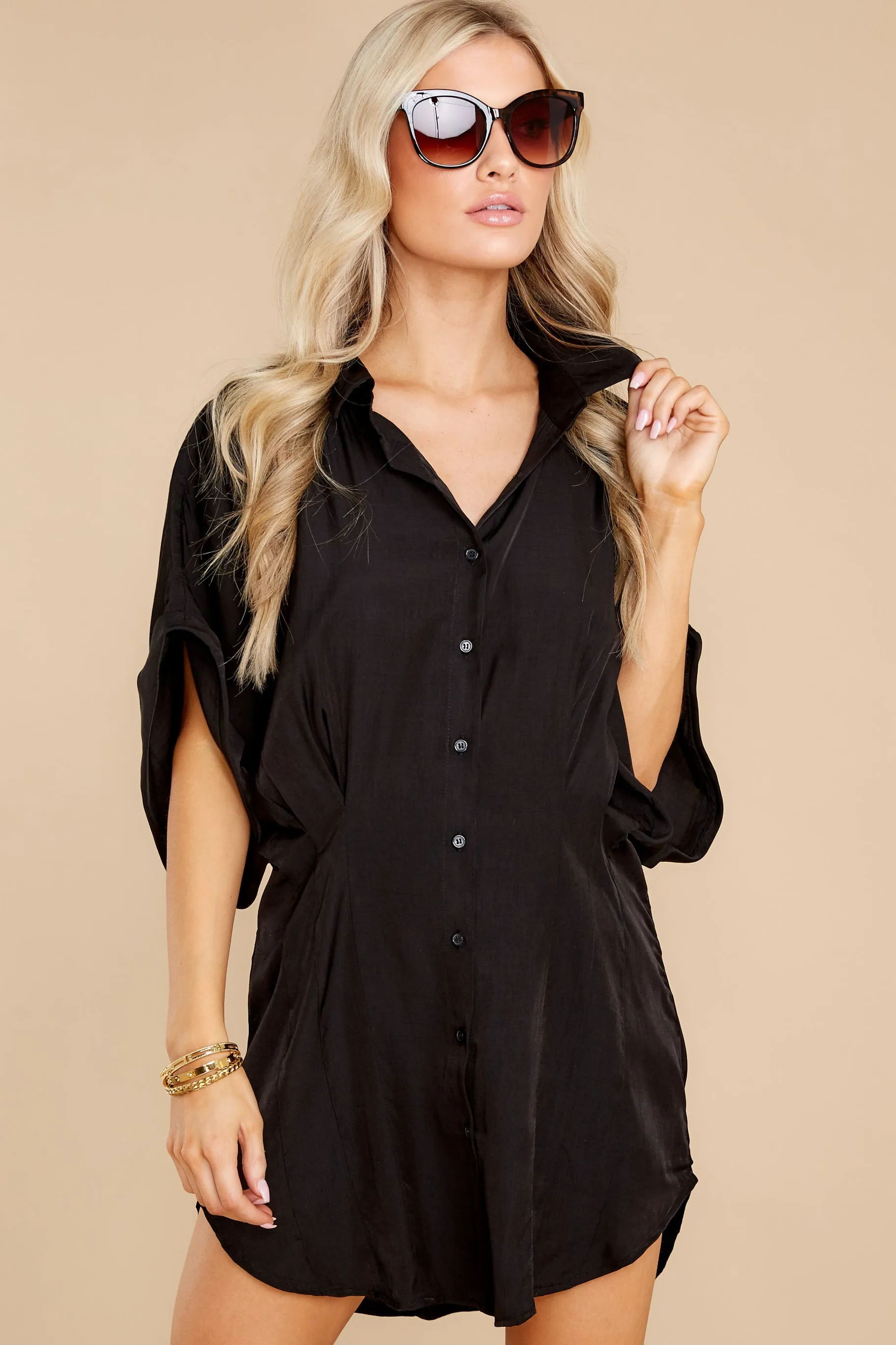 Hit Or Miss Black Tunic Shirt Dress