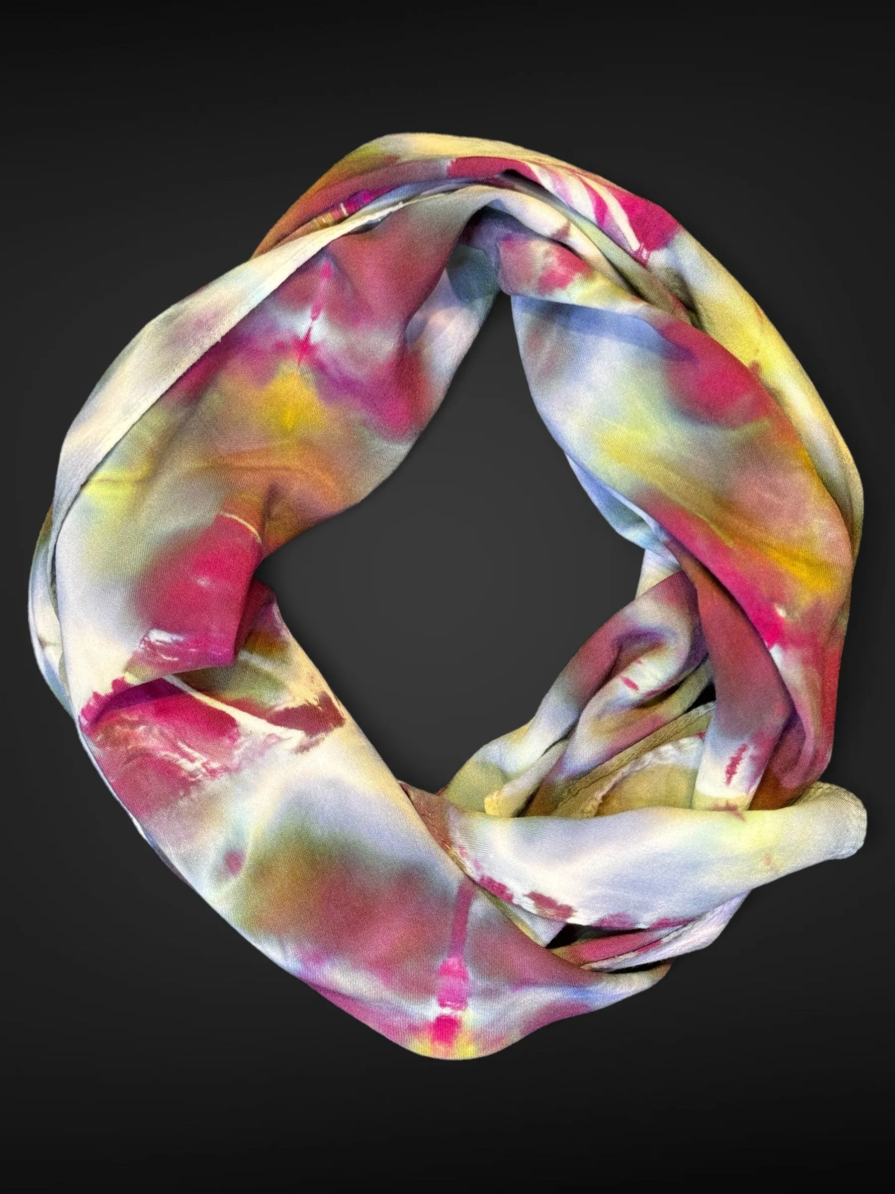 ice dyed shibori bamboo rayon scarf