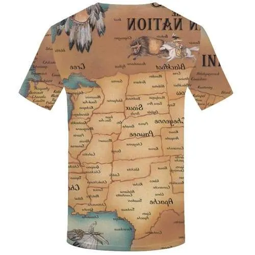 Indians T shirts Men Animal Tshirts Casual World Map Shirt Print Geometric T shirts Funny America Tshirt Anime Short Sleeve