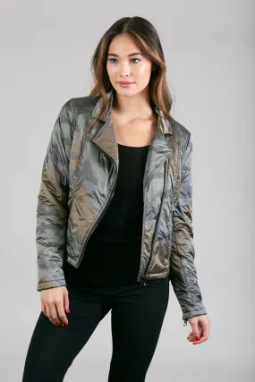 Iridescent Nylon Moto Jacket