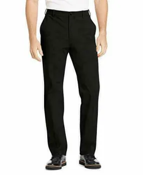 IZOD Men's Black Sportflex Max Stretch Waistband Straight Fit Pants Black