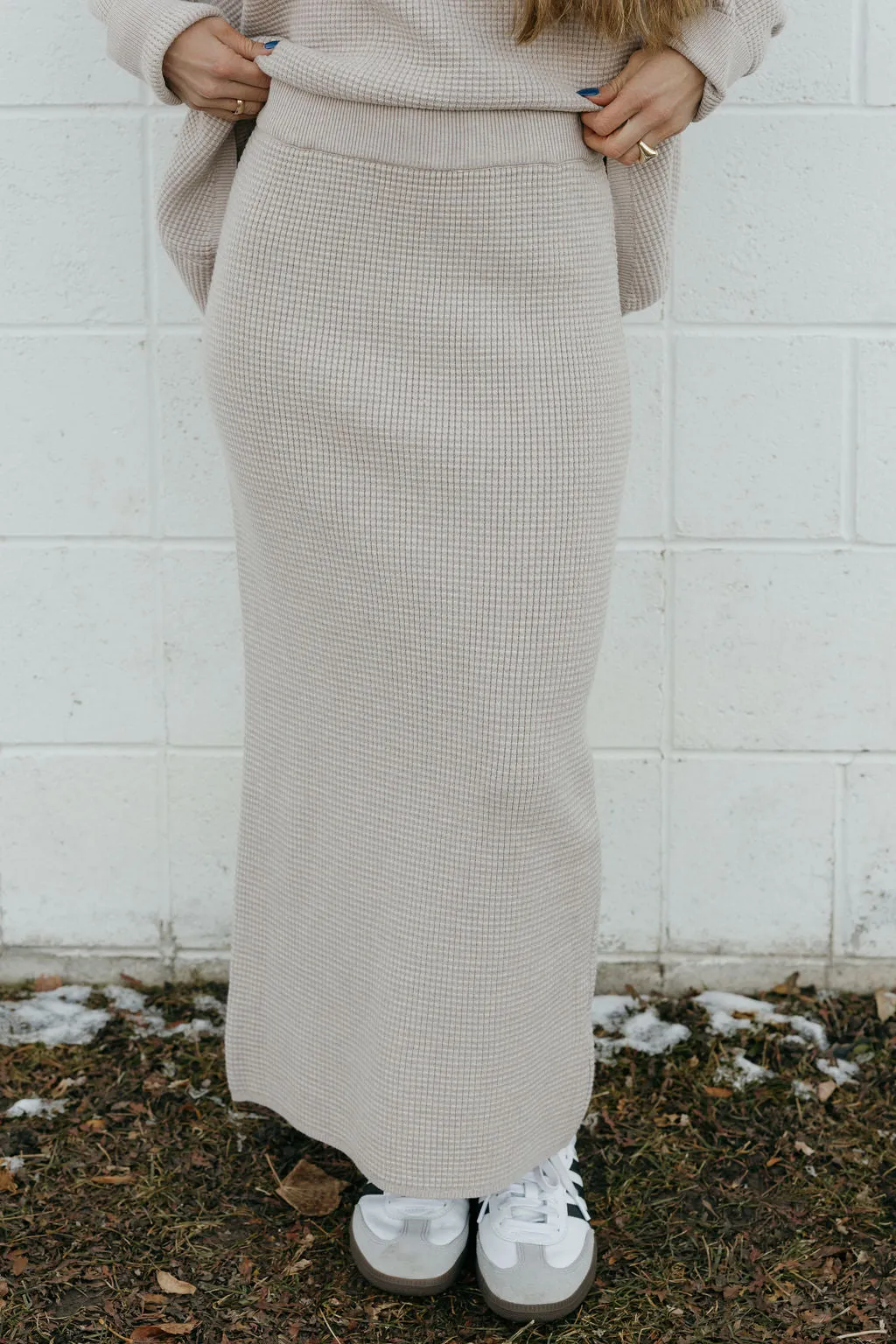 Kaydee Sweater Skirt-Stone