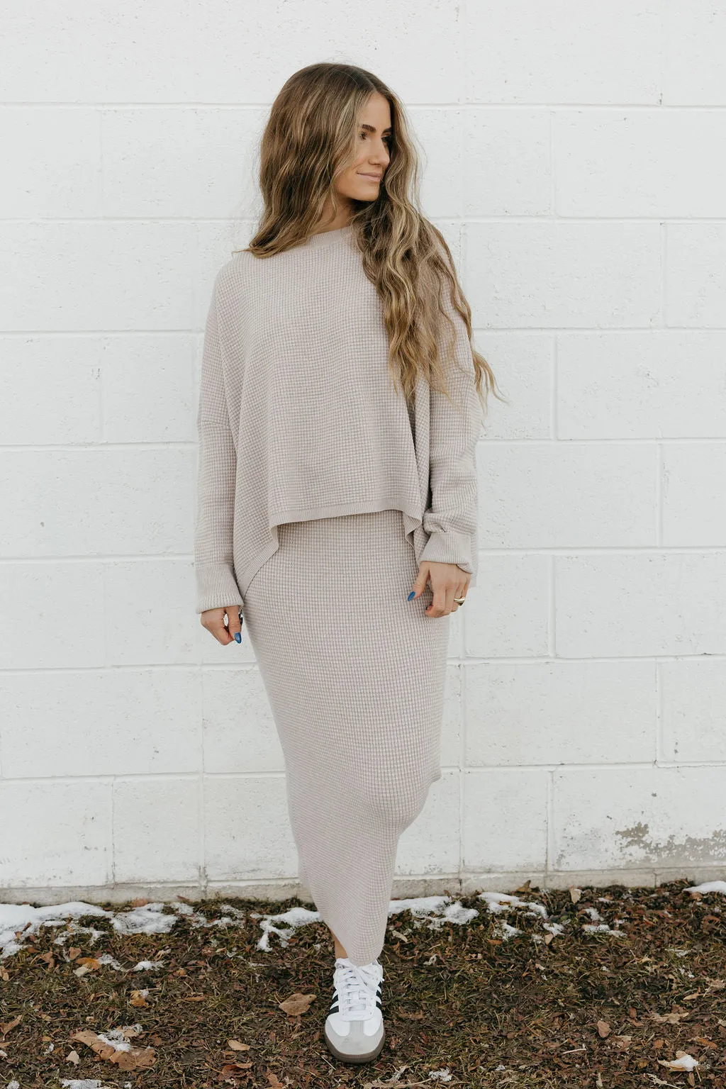 Kaydee Sweater Skirt-Stone