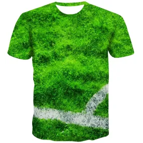 Lawn T-shirt Men Football Tshirts Casual Athletics Tshirts Cool Stadium T-shirts Graphic