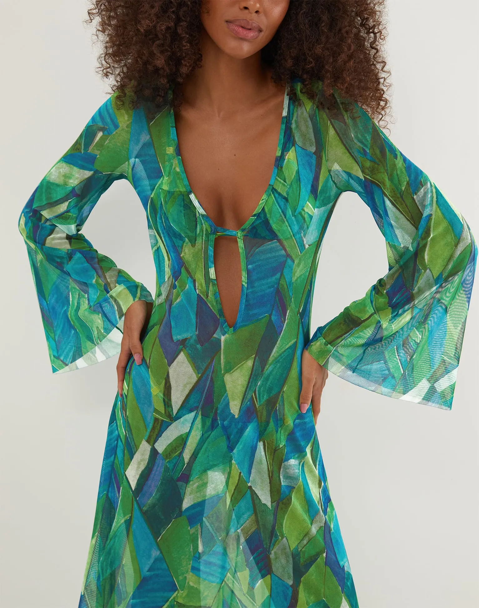 Lidi Long Cover Up Tunic - Tropics