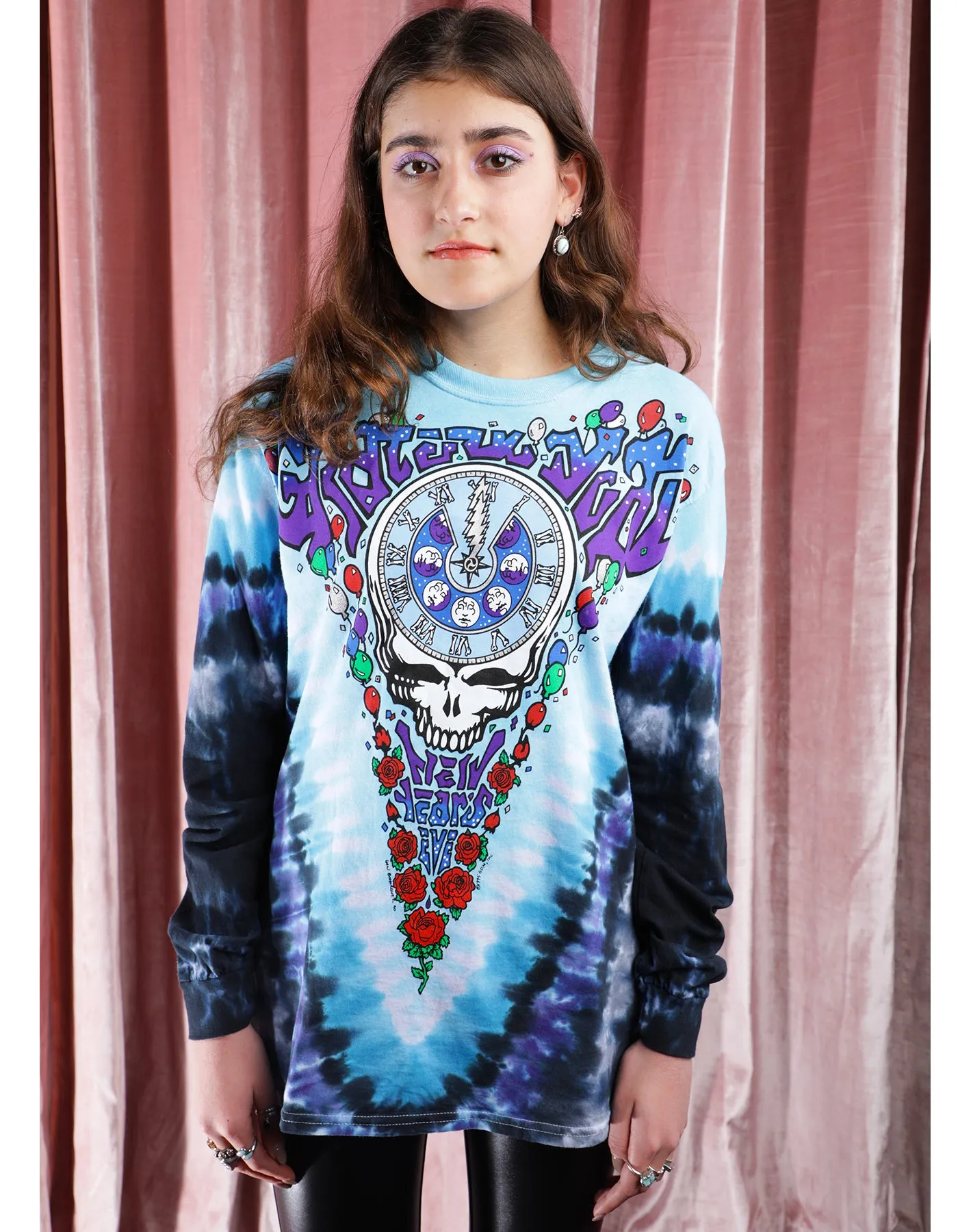 Liquid Blue Grateful Midnight Hour Tie-Dye Long Sleeve T Shirt