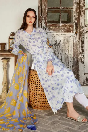 MARIA.B MBasics Lawn Collection – Blue & White MB-US23-106-B