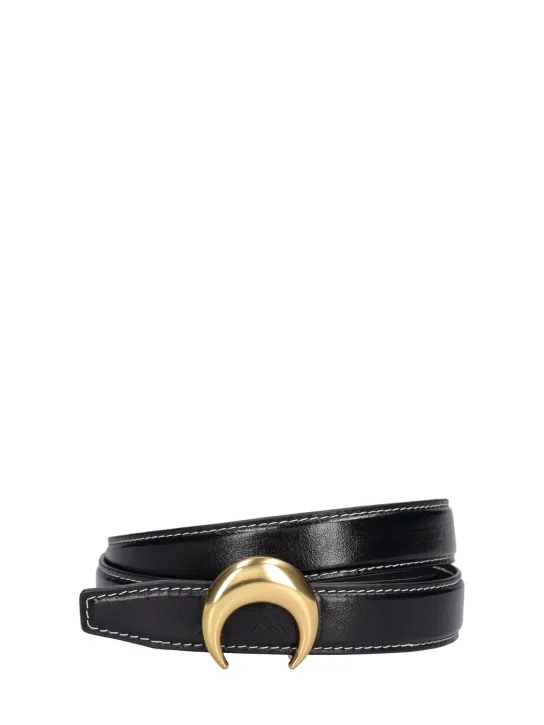 Marine Serre   25mm Moon leather buckle belt 