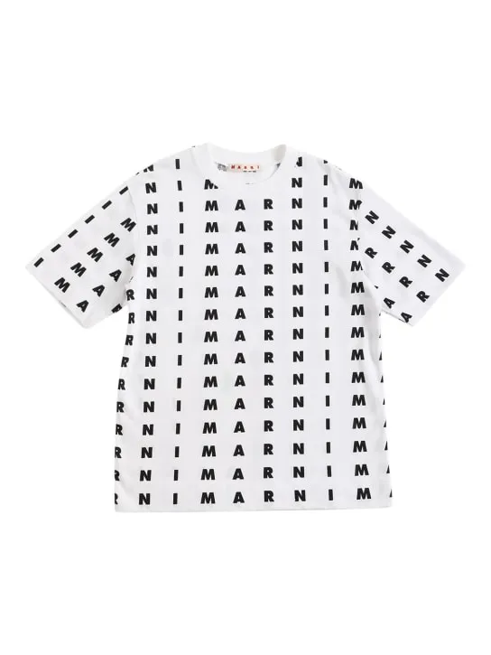 Marni Junior   All over logo print jersey t-shirt 