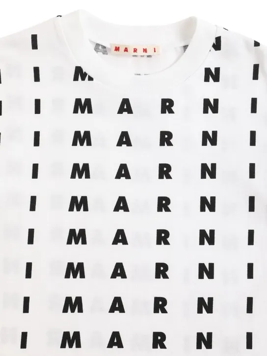 Marni Junior   All over logo print jersey t-shirt 