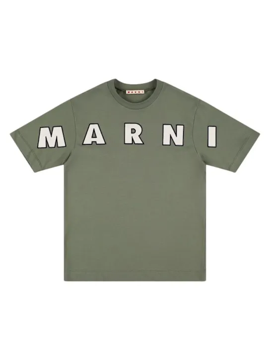 Marni Junior   Embroidered cotton jersey t-shirt 