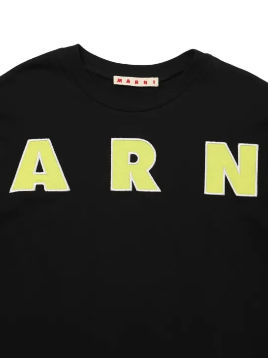 Marni Junior   Embroidered cotton jersey t-shirt 