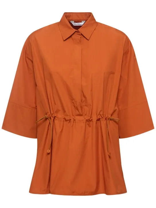 Max Mara   Cotton poplin drawstring shirt 