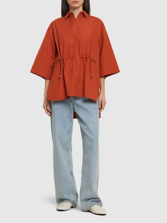 Max Mara   Cotton poplin drawstring shirt 