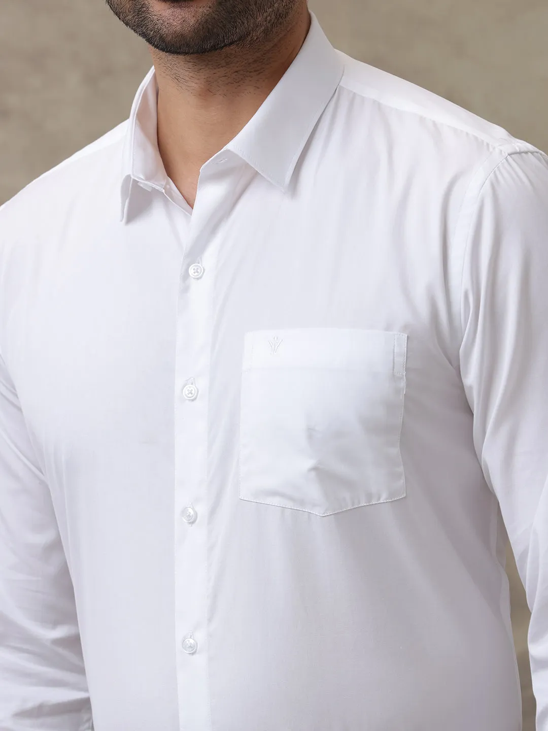 Men Giza Cotton White Shirt _6001