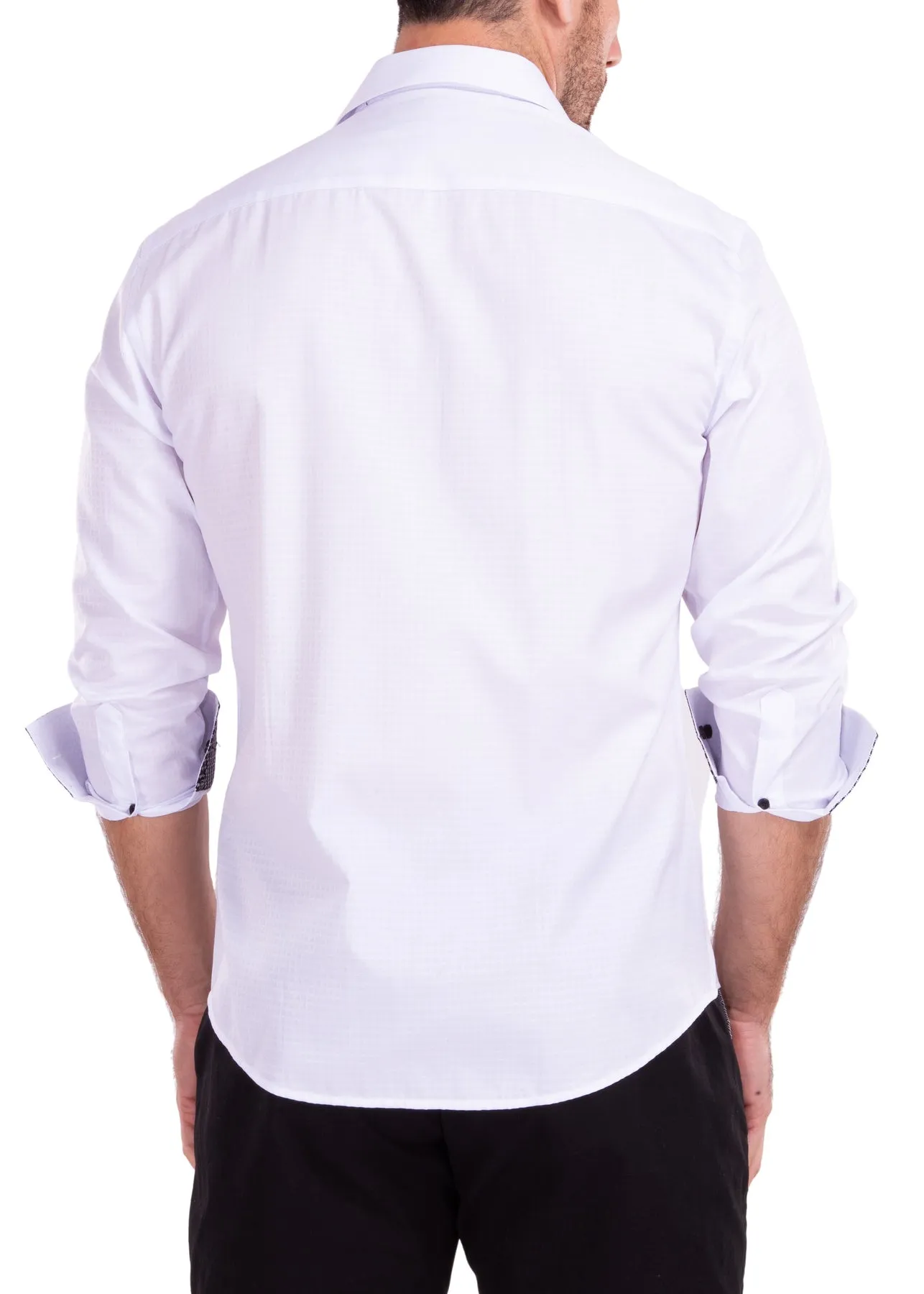 MEN'S LONG SLEEVES SHIRT WHITE | MODERN FIT EUROPEAN DESIGN | 222224