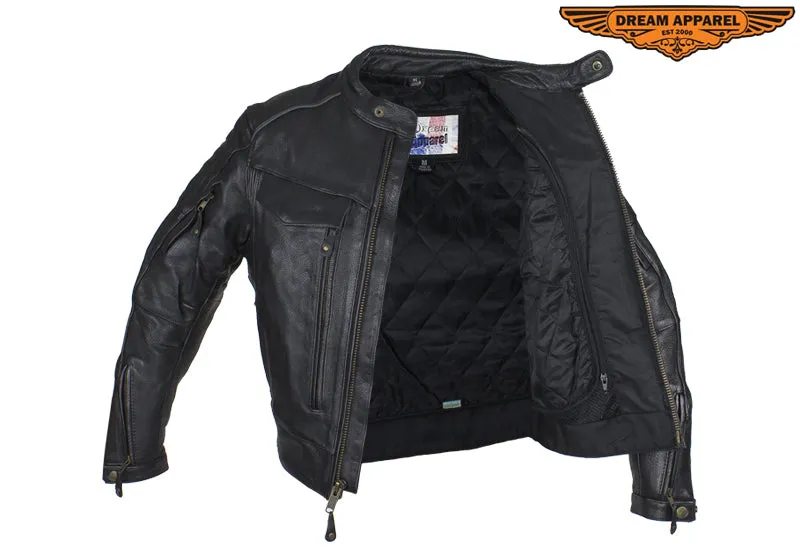 Mens Naked Cowhide Leather Jacket